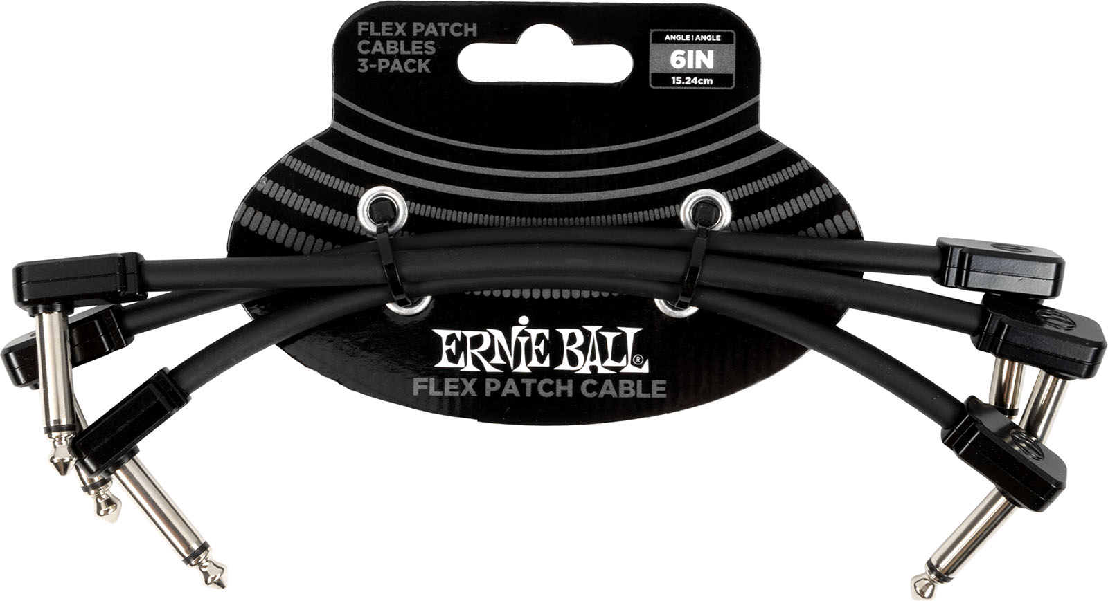 Ernie Ball EEB 6444 Flex patch cable 15 cm, Zwart 3-pack