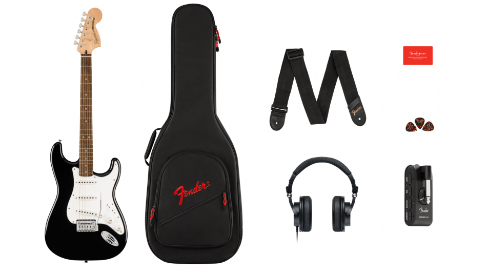 Squier Affinity Stratocaster Black & Mustang Micro Starterpack 