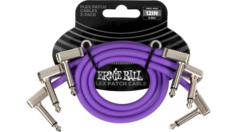 Ernie Ball EEB 6453 Flex patch cable 30 cm, Violet 3-pack