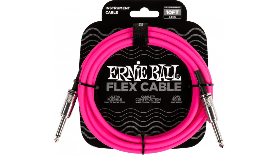 Ernie Ball 6413 Flex Cable 3 meter instrumentkabel roze