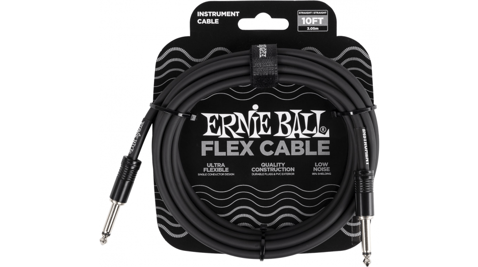 Ernie Ball 6434 Flex Cable 3 meter instrumentkabel zwart