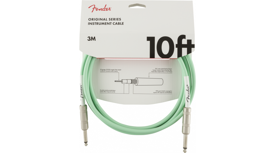 Fender Kabel Original Series Surf Green, Jack-Jack, 3m