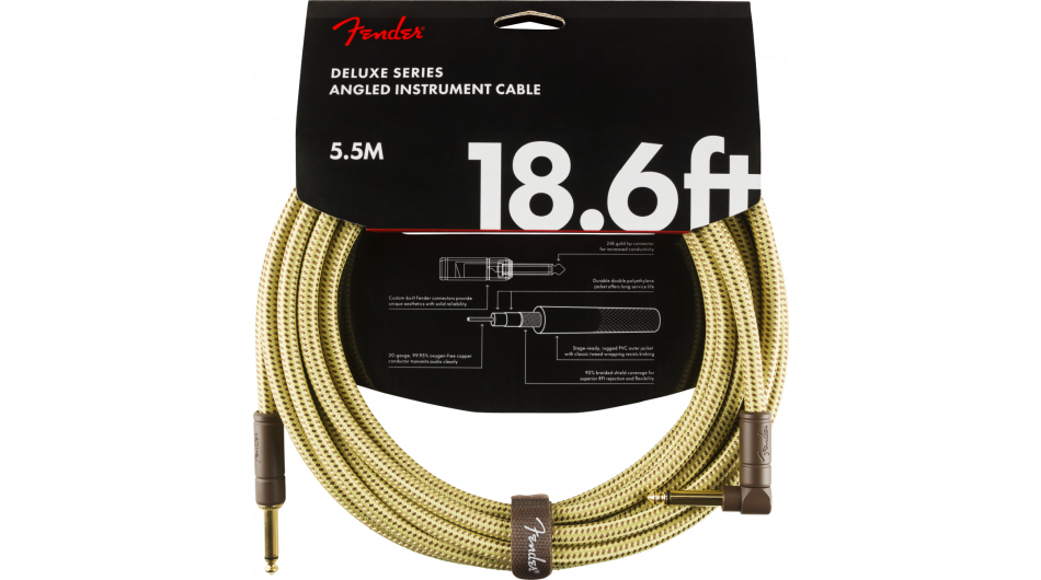 Fender Instrumentkabel Deluxe Tweed, Jack-Jack Haaks, 5.5m