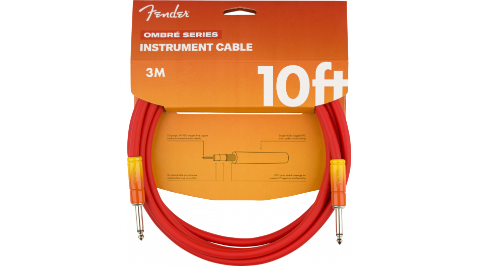 Fender Kabel Ombré Tequila Sunrise, Jack-Jack, 3m