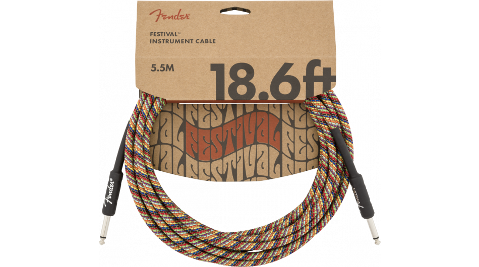 Fender Kabel Festival Rainbow, Jack-Jack, 5.5m