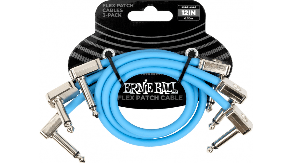 Ernie Ball EEB 6461 Flex patch cable 30 cm, Blauw 3-pack