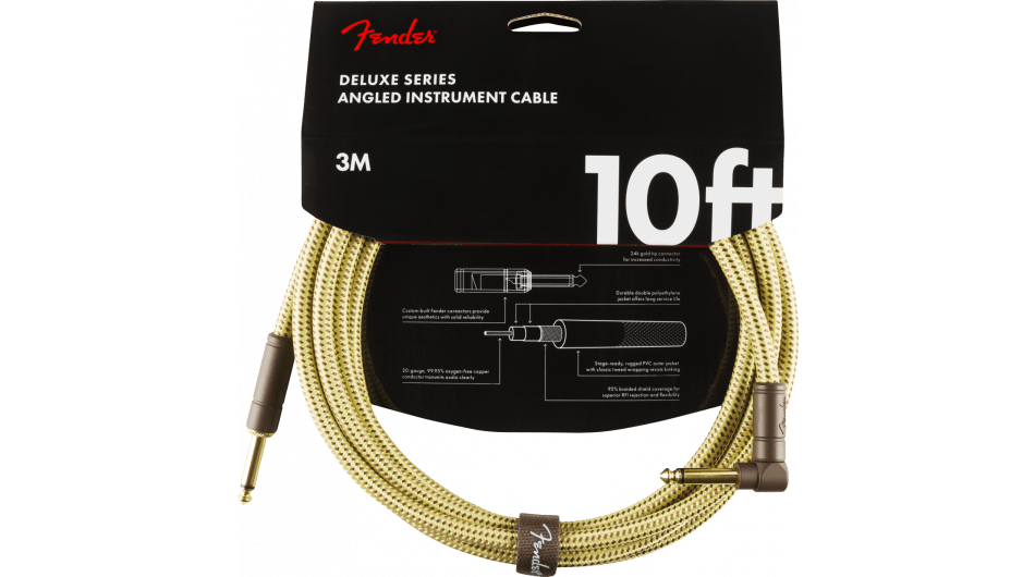 Fender Instrumentkabel Deluxe Tweed, Jack-Jack Haaks, 3m