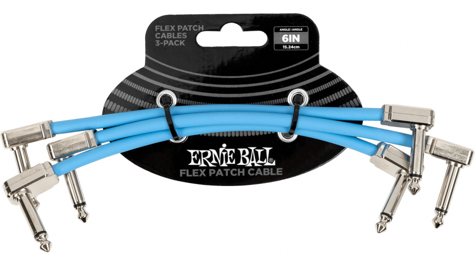 Ernie Ball EEB 6460 Flex patch cable 15 cm, Blauw 3-pack