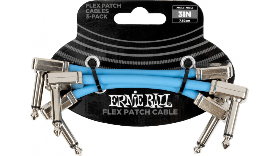 Ernie Ball EEB 6459 Flex patch cable 7.5 cm, Blauw 3-pack