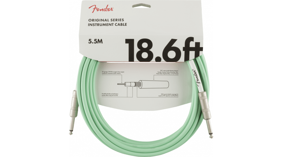 Fender Kabel Original Series Surf Green, Jack-Jack, 5.5m