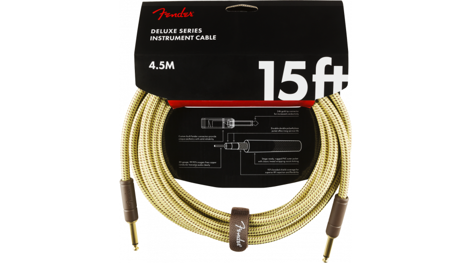 Fender Instrumentkabel Deluxe Tweed, Jack-Jack, 4.5m