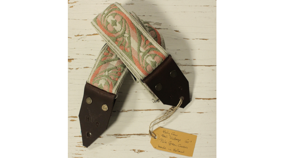 Holy Cow Straps 60's Pink Green Crosses