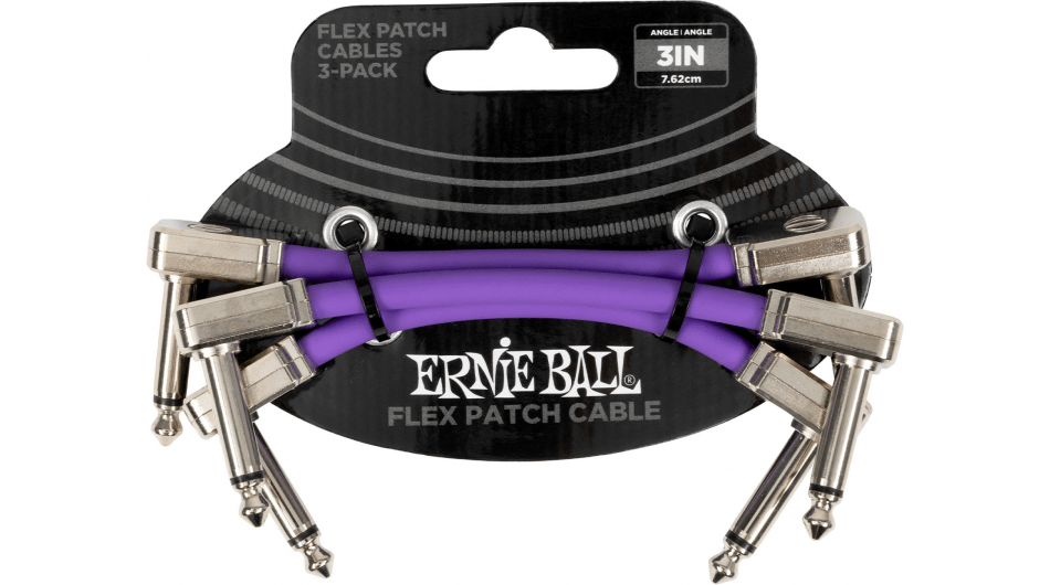 Ernie Ball EEB 6451 Flex patch cable 7.5 cm, Violet 3-pack