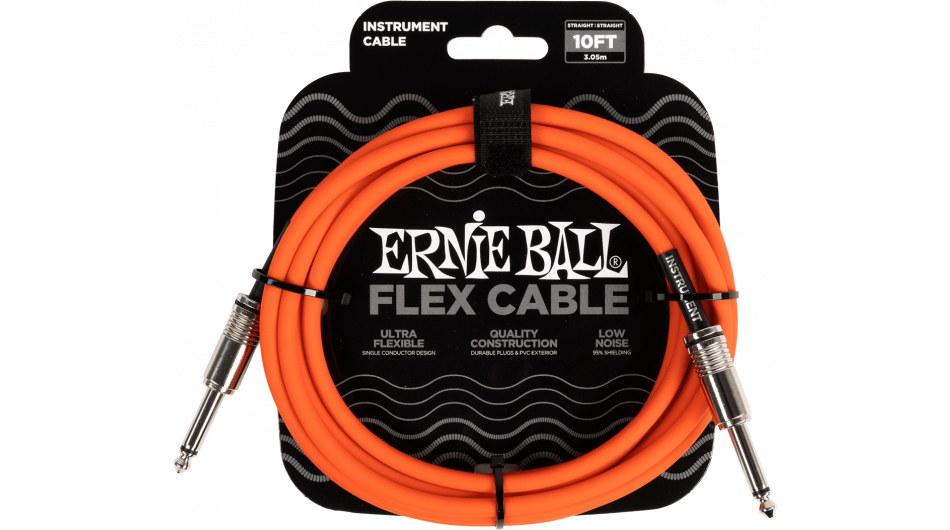 Ernie Ball 6416 Flex Cable 3 meter instrumentkabel oranje