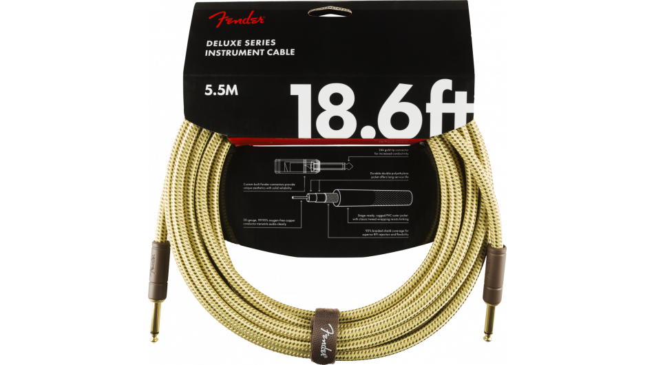 Fender Instrumentkabel Deluxe Tweed, Jack - Jack, 5.5m