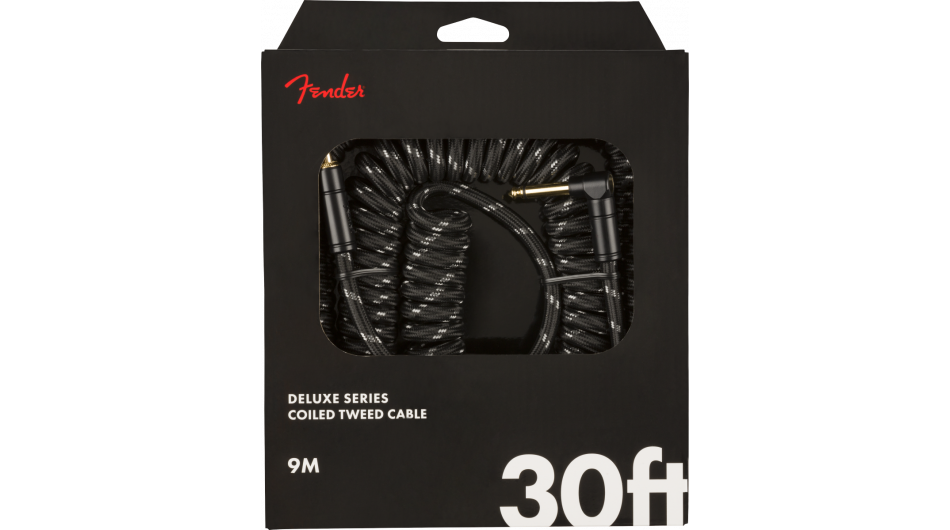 Fender Coil Cable Deluxe Tweed Black, Jack-Jack Haaks, 9m