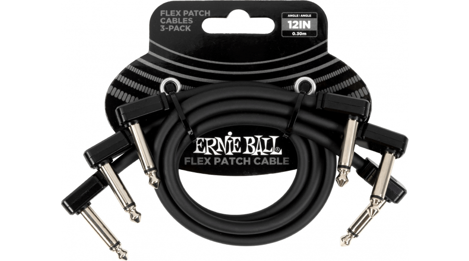 Ernie Ball EEB 6445 Flex patch cable 30 cm, Zwart 3-pack