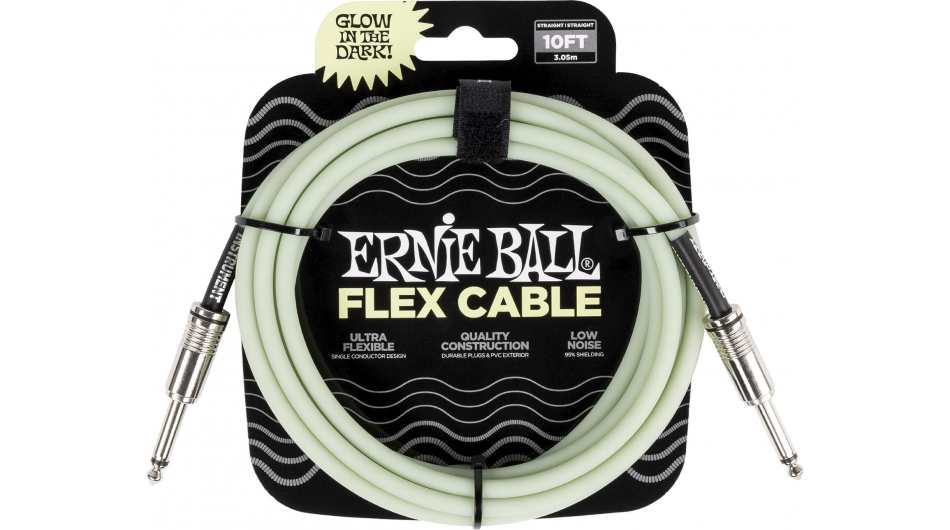 Ernie Ball 6436 Flex Cable 3 meter instrumentkabel Glow In The Dark 