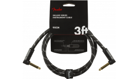 Fender Instrumentkabel Deluxe Black Tweed, Haaks-Haaks, 0,9m