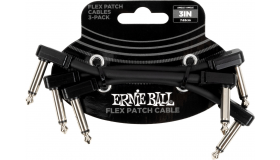 Ernie Ball EEB 6443 Flex patch cable 7.5 cm, Zwart 3-pack