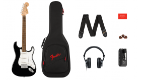 Squier Affinity Stratocaster Black & Mustang Micro Starterpack 