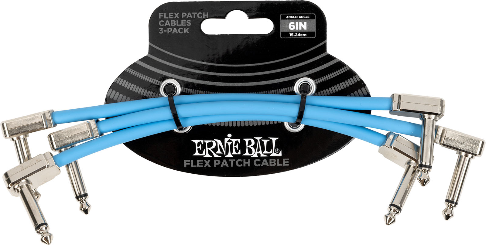 Ernie Ball EEB 6460 Flex patch cable 15 cm, Blauw 3-pack