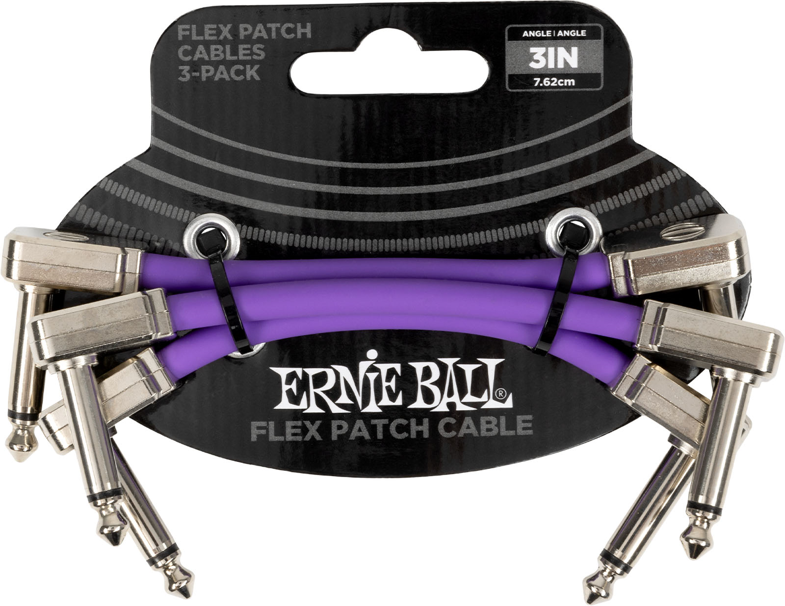 Ernie Ball EEB 6451 Flex patch cable 7.5 cm, Violet 3-pack