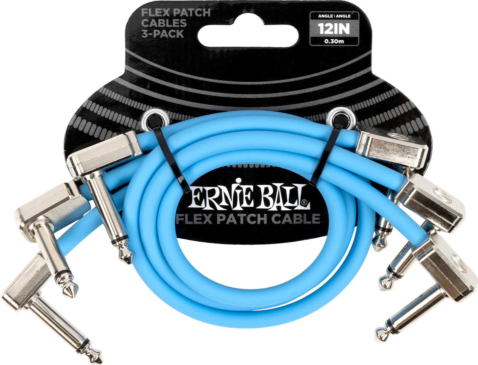 Ernie Ball EEB 6461 Flex patch cable 30 cm, Blauw 3-pack