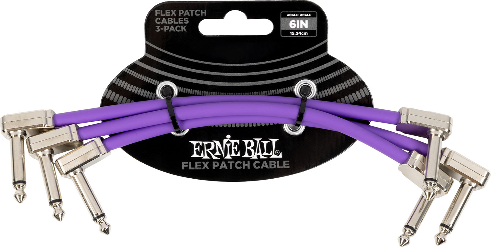 Ernie Ball EEB 6452 Flex patch cable 15 cm, Violet 3-pack