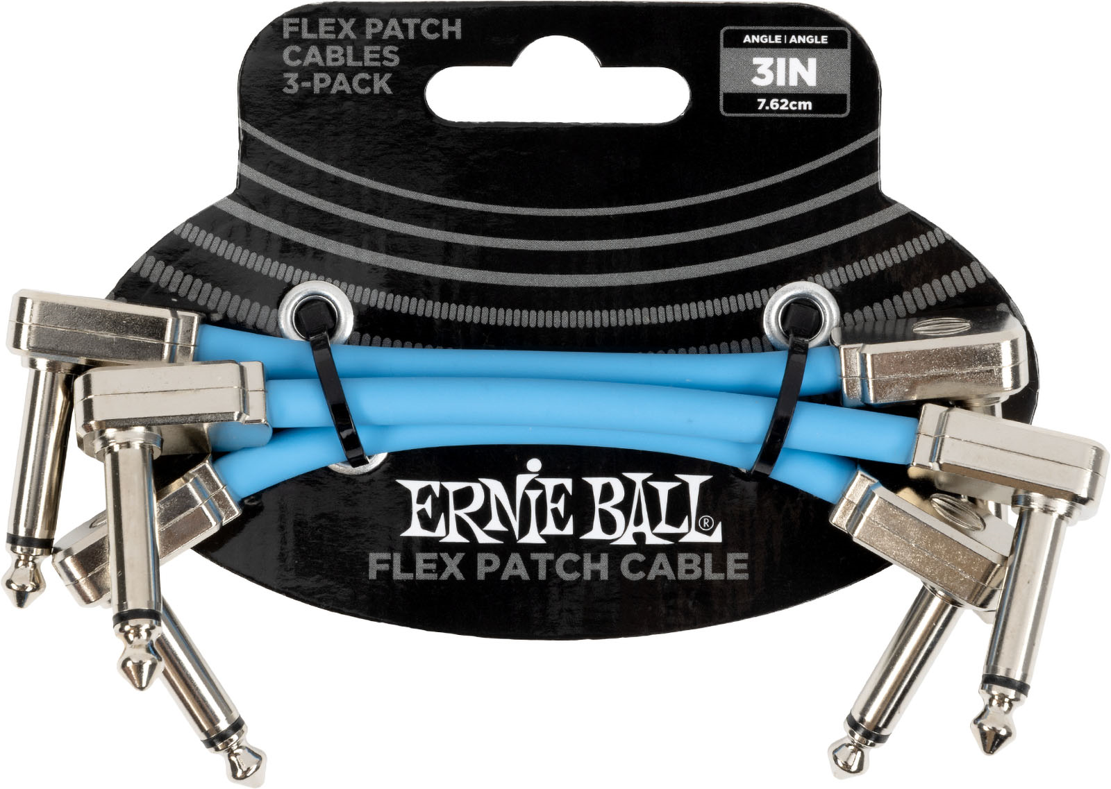 Ernie Ball EEB 6459 Flex patch cable 7.5 cm, Blauw 3-pack