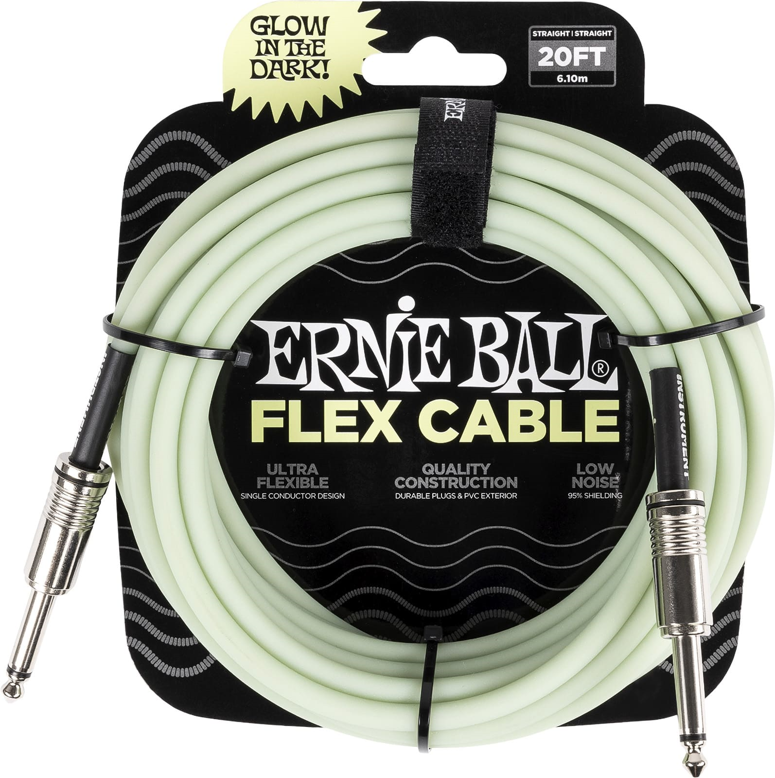 Ernie Ball 6437 Flex Cable 6 meter instrumentkabel Glow In The Dark